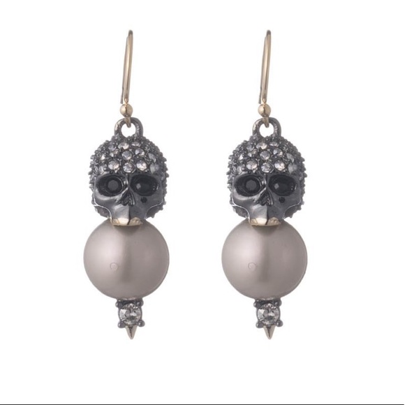 Alexis Bittar Jewelry - Alexis Bittar NWOT Skull & Crystal Pearl Earrings